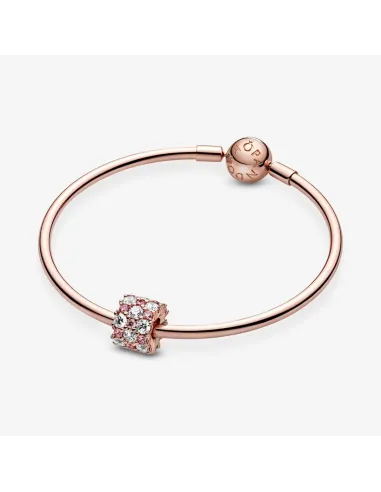 Funklende Krydsende Stjerne Charm – Sterlingsølv og 14 kt. guldbelægning med pavé