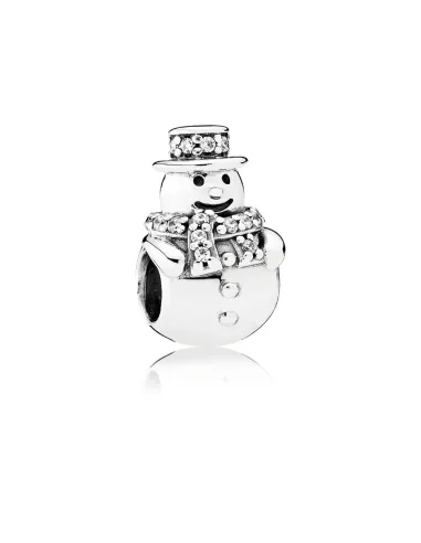 PANDORA | Snemand sølv charm med klare cubic zirconia