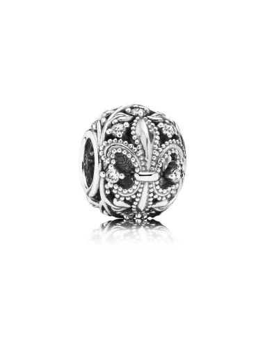 PANDORA | Gennembrudt Fleur de Lis sølv charme med cubic zirconia