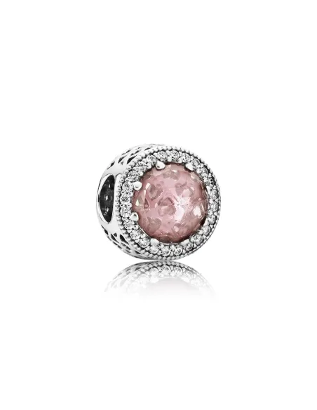 PANDORA | Abstrakt sølv charm med blush pink krystal og klare cubic zirconia PANDORA | Abstrakt sølv charm med blush pink krystal og klare cubic zirconia