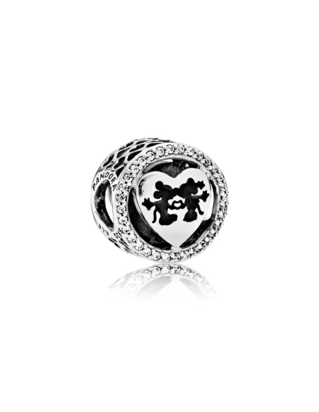 PANDORA | Disney Mickey & Minnie sølv charme med klar cubic zirconia og sort emalje PANDORA | Disney Mickey & Minnie sølv charme med klar cubic zirconia og sort emalje