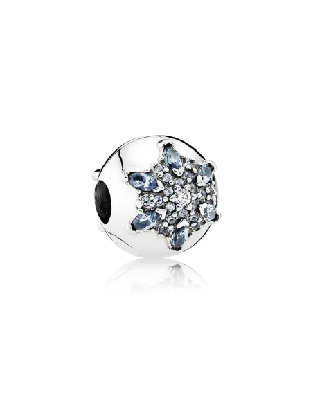 PANDORA | Snefnug sølv klemmeled med måneskinsblå krystal og klare cubic zirconia PANDORA | Snefnug sølv klemmeled med måneskinsblå krystal og klare cubic zirconia