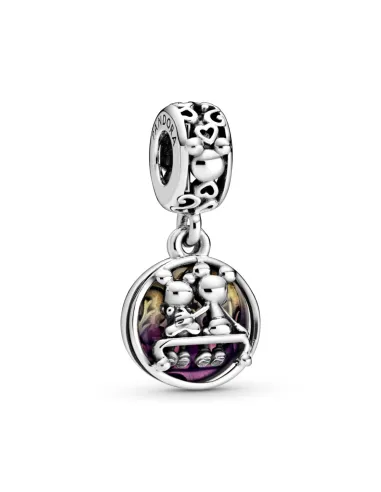 PANDORA | Disney Mickey & Minnie sterlingsølv dingler med lilla emalje