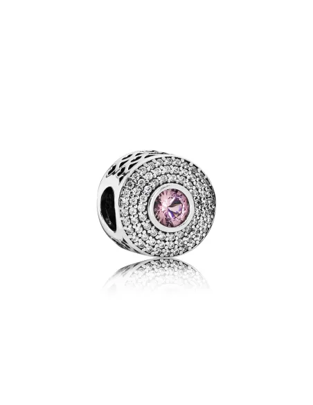 PANDORA | Abstrakt sølv charm med blush pink krystal og klare cubic zirconia PANDORA | Abstrakt sølv charm med blush pink krystal og klare cubic zirconia