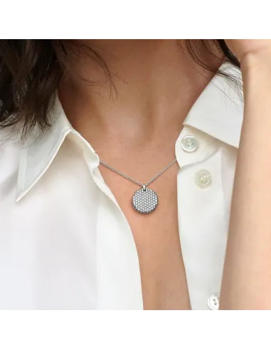 Funklende Krydsende Stjerne Charm – Sterlingsølv og 14 kt. guldbelægning med pavé