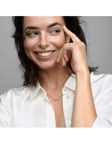 Funklende Krydsende Stjerne Charm – Sterlingsølv og 14 kt. guldbelægning med pavé