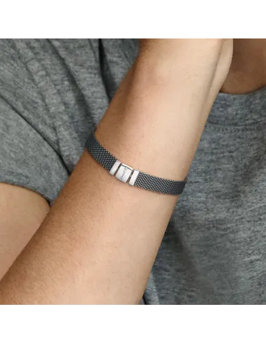 Funklende Krydsende Stjerne Charm – Sterlingsølv og 14 kt. guldbelægning med pavé