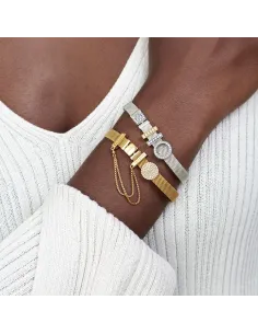 Funklende Krydsende Stjerne Charm – Sterlingsølv og 14 kt. guldbelægning med pavé 2