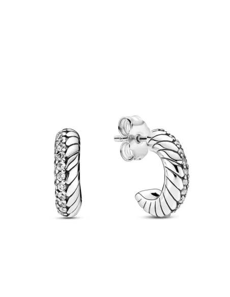 PANDORA | Slangekædemønster sterlingsølv øreringe med klare cubic zirconia PANDORA | Slangekædemønster sterlingsølv øreringe med klare cubic zirconia