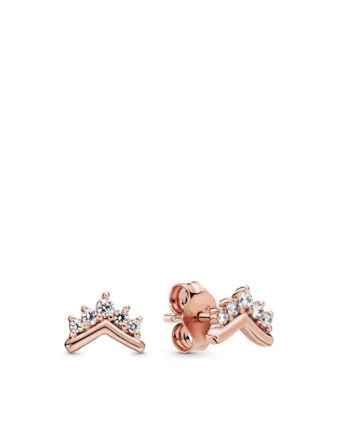 PANDORA | Tiara wishbone 14 karat rosa forgyldte ørestikker med klare cubic zirconia