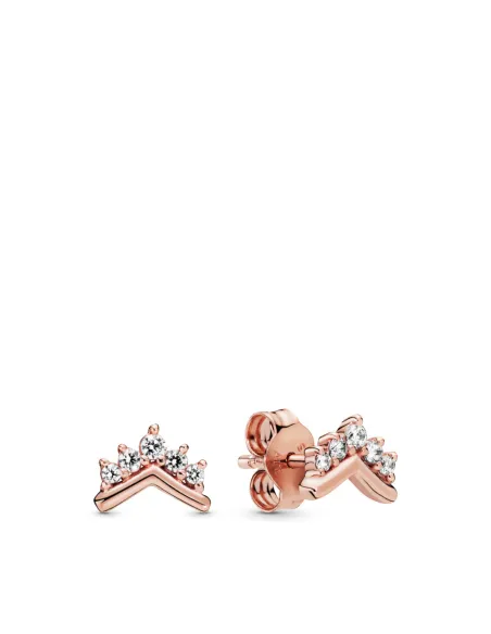PANDORA | Tiara wishbone 14 karat rosa forgyldte ørestikker med klare cubic zirconia PANDORA | Tiara wishbone 14 karat rosa forgyldte ørestikker med klare cubic zirconia