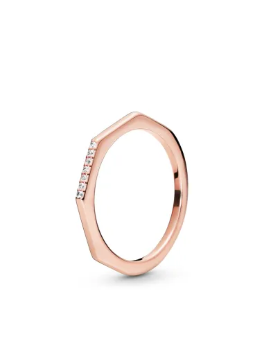 PANDORA | 14k roseforgyldt ring med klare cubic zirconia