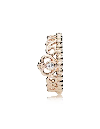 PANDORA | 14k roseforgyldt tiara ring med klare cubic zirconia