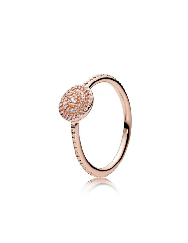 PANDORA | 14k roseforgyldt ring med klare cubic zirconia