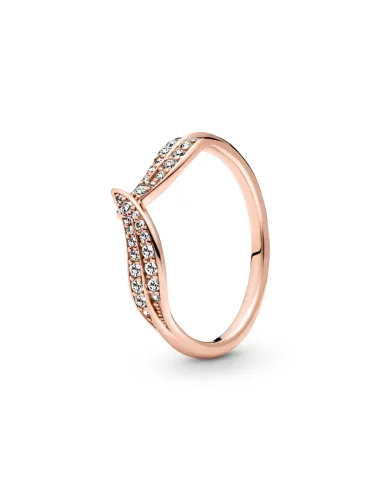 PANDORA | Blade 14k roseforgyldt ring med klare cubic zirconia