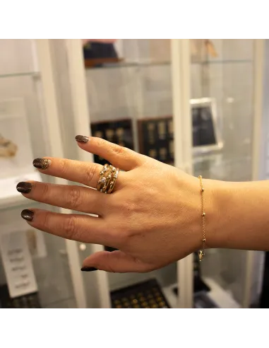by Malene | 14kt. guld ring m. Dutter & diamanter