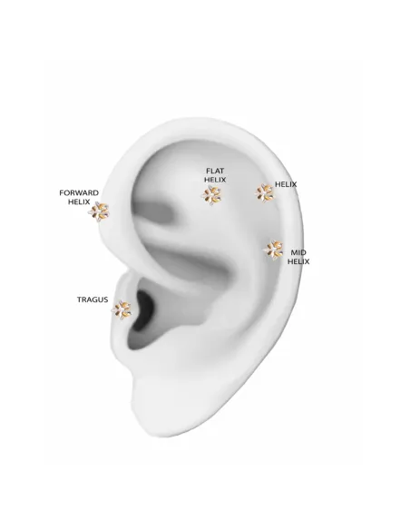 SISTIE 2ND | Line - Piercing forgyldt med zirkoner SISTIE 2ND | Line - Piercing forgyldt med zirkoner