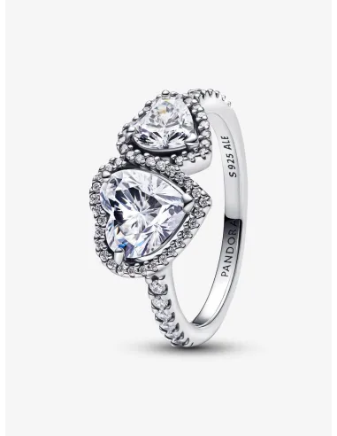 PANDORA | Funklende Halo Hjerter Ring