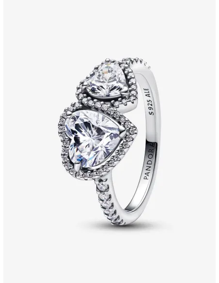 PANDORA | Funklende Halo Hjerter Ring PANDORA | Funklende Halo Hjerter Ring