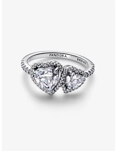 PANDORA | Funklende Halo Hjerter Ring