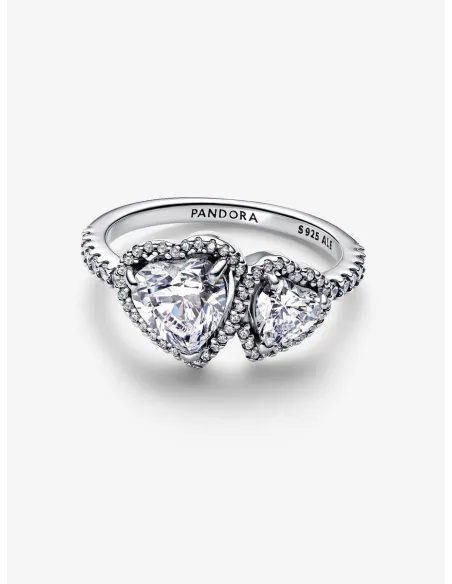 PANDORA | Funklende Halo Hjerter Ring PANDORA | Funklende Halo Hjerter Ring