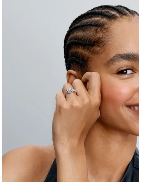 PANDORA | Funklende Halo Hjerter Ring PANDORA | Funklende Halo Hjerter Ring
