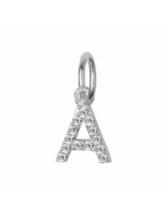 Susanne Friis Bjørner | A bogstav sølv vedhæng med zirkoner