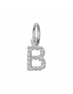 Susanne Friis Bjørner | B bogstav sølv vedhæng med zirkoner