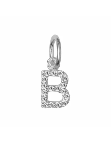 Susanne Friis Bjørner | B bogstav sølv vedhæng med zirkoner