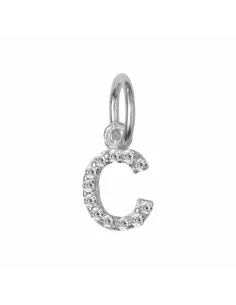 Susanne Friis Bjørner | C bogstav sølv vedhæng med zirkoner