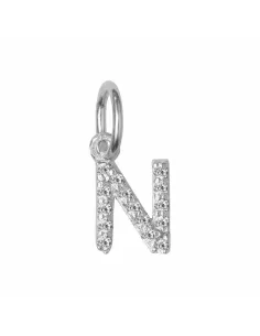 Susanne Friis Bjørner | N bogstav sølv vedhæng med zirkoner