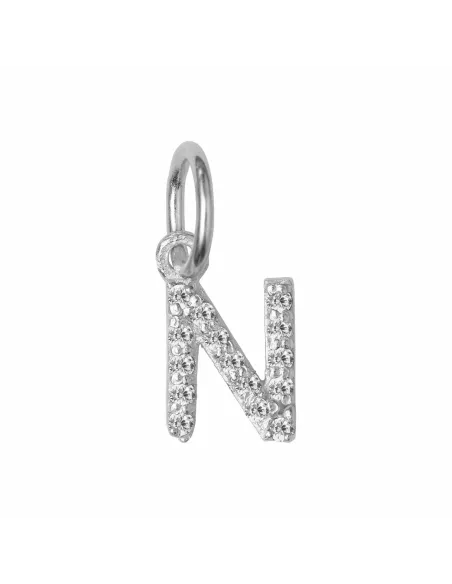 Susanne Friis Bjørner | N bogstav sølv vedhæng med zirkoner