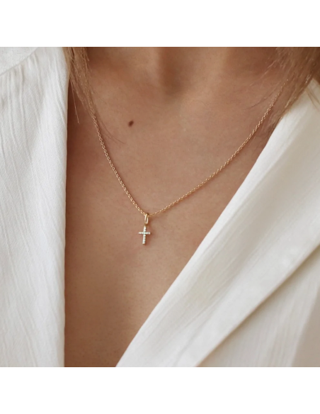 Ro Copenhagen | Rock Diamant Kors Vedhæng 18kt Rødguld