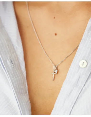 Ro Copenhagen | Rock Diamant Kors Vedhæng 18kt Hvidguld