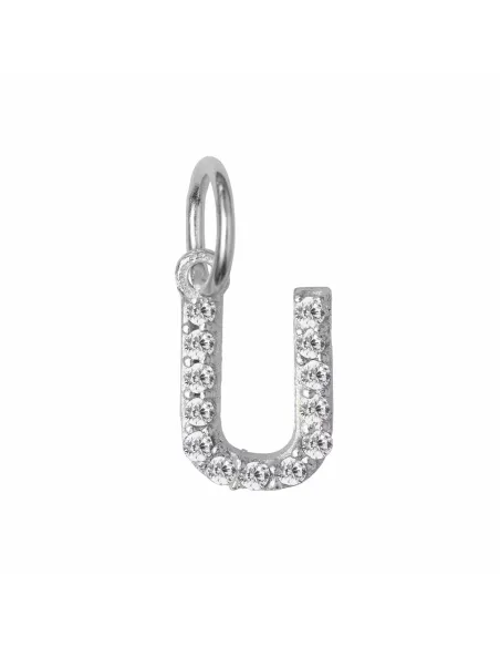 Susanne Friis Bjørner | U bogstav sølv vedhæng med zirkoner