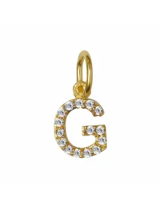 Susanne Friis Bjørner | G bogstav forgyldt sølv vedhæng med zirkoner