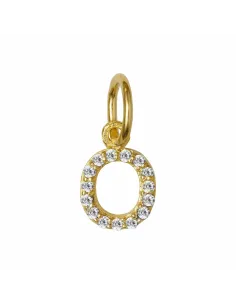Susanne Friis Bjørner | O bogstav forgyldt sølv vedhæng med zirkoner