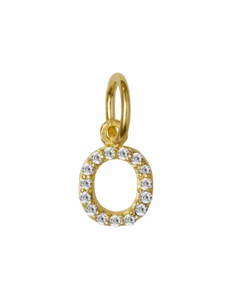 Susanne Friis Bjørner | O bogstav forgyldt sølv vedhæng med zirkoner