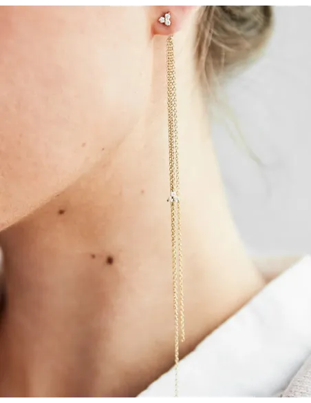 Ro Copenhagen | Fryd diamant kæde ørehænger 18kt Rødguld Ro Copenhagen | Fryd diamant kæde ørehænger 18kt Rødguld