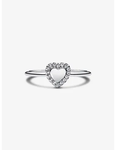 PANDORA | Indgraverbar Hjerte Halo Ring