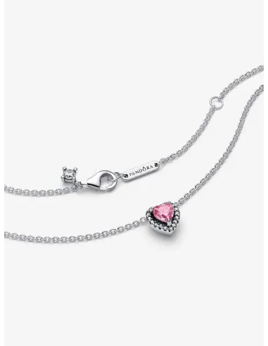 PANDORA | Fremhævet Pink Hjerte Halskæde