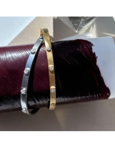 STINE A | Bangle with Five Flow Stones Silver