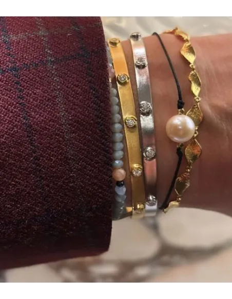 STINE A | Bangle with Five Flow Stones Silver STINE A | Bangle with Five Flow Stones Silver