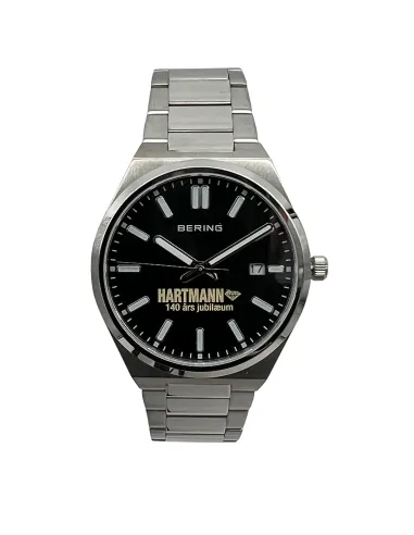 BERING Classic Ur – Poleret sølv, blå urskive.