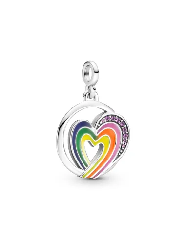 PANDORA | Pandora ME Regnbuehjertemedaljon i sterlingsølv