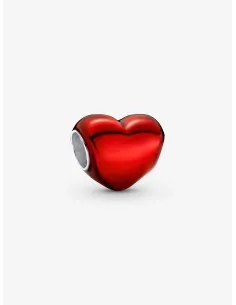 PANDORA | Metallisk Rødt Hjerte Charm Sterlingsølv