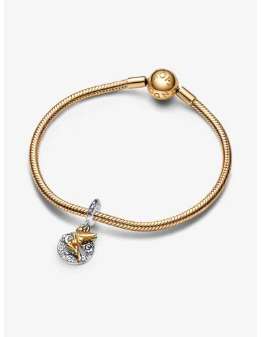 PANDORA | Disney Klokkeblomst charm med vedhæng Sterlingsølv, 14 kt. guldbelægning