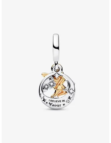 PANDORA | Disney Klokkeblomst charm med vedhæng Sterlingsølv, 14 kt. guldbelægning