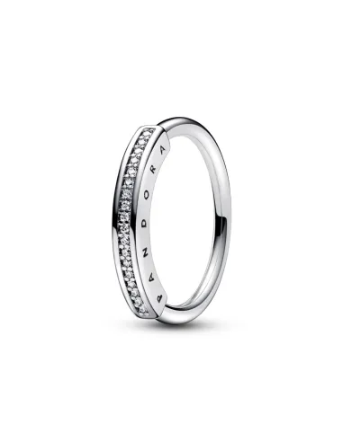 PANDORA | Pandora-logoring i sterlingsølv med klare kubiske zirkoner