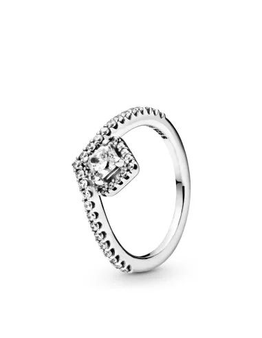 PANDORA | Wishbone sterlingsølvring med klare kubiske zirkoner